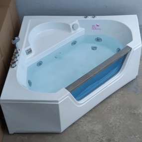 Bồn tắm sục massage đặt sàn cao cấp Acrylic trắng